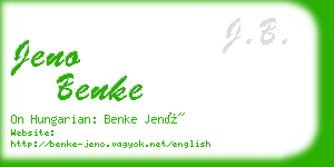 jeno benke business card